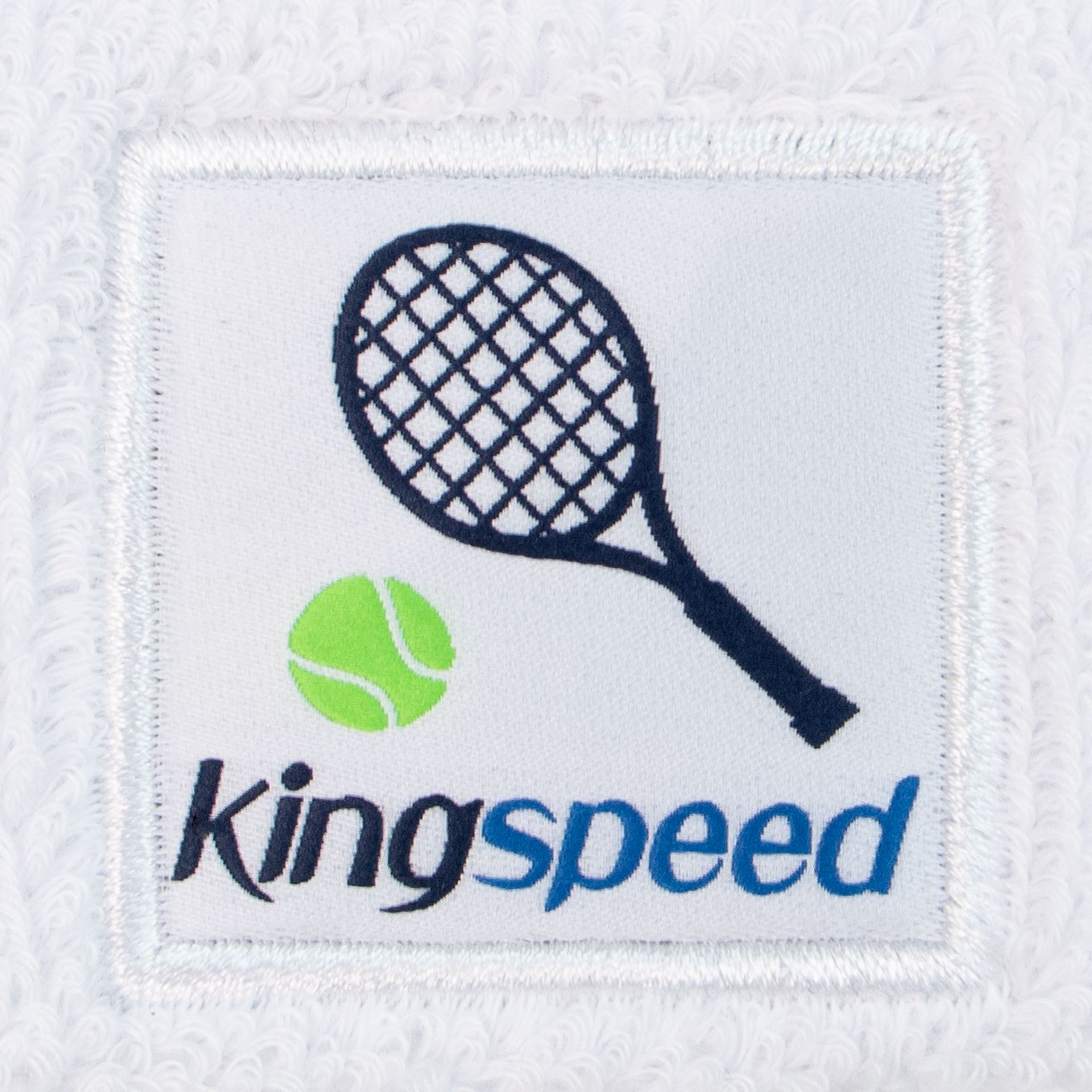 Woven patch with embroidered edges for fine-detail brand logos on pet accessories